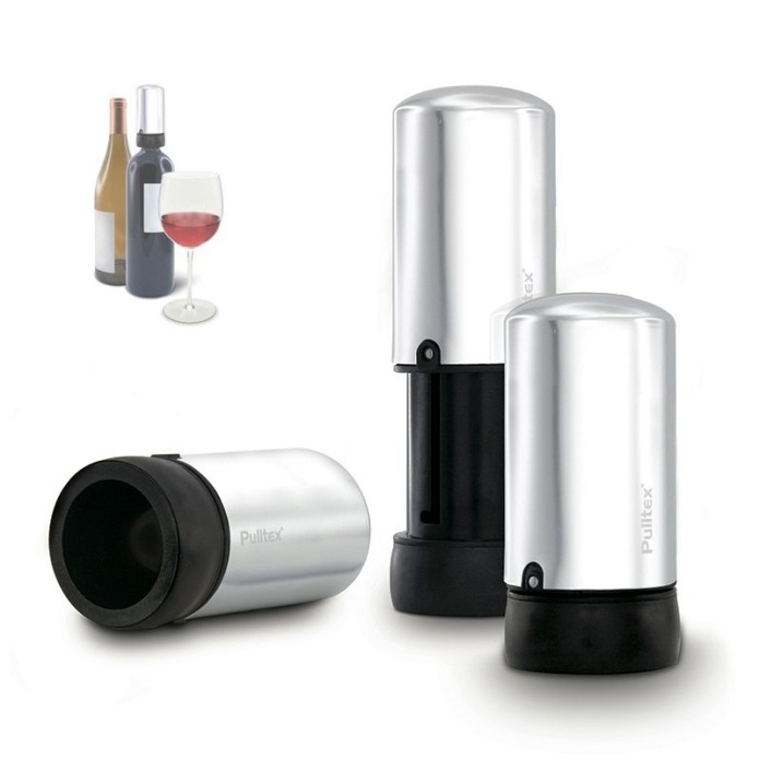 Pompe vide-air & bouchon vin aluminium