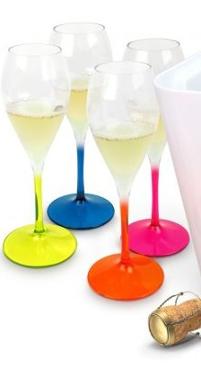 CHAMPAGNE  PLASTIC GLASSES - Verres à vin mousseux plastiques (4 pcs)
