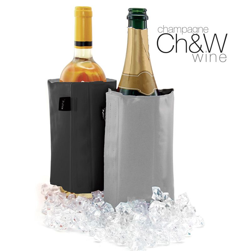 WINE COOLER - Refroidisseur réversible noir/gris - Vin/Champ.